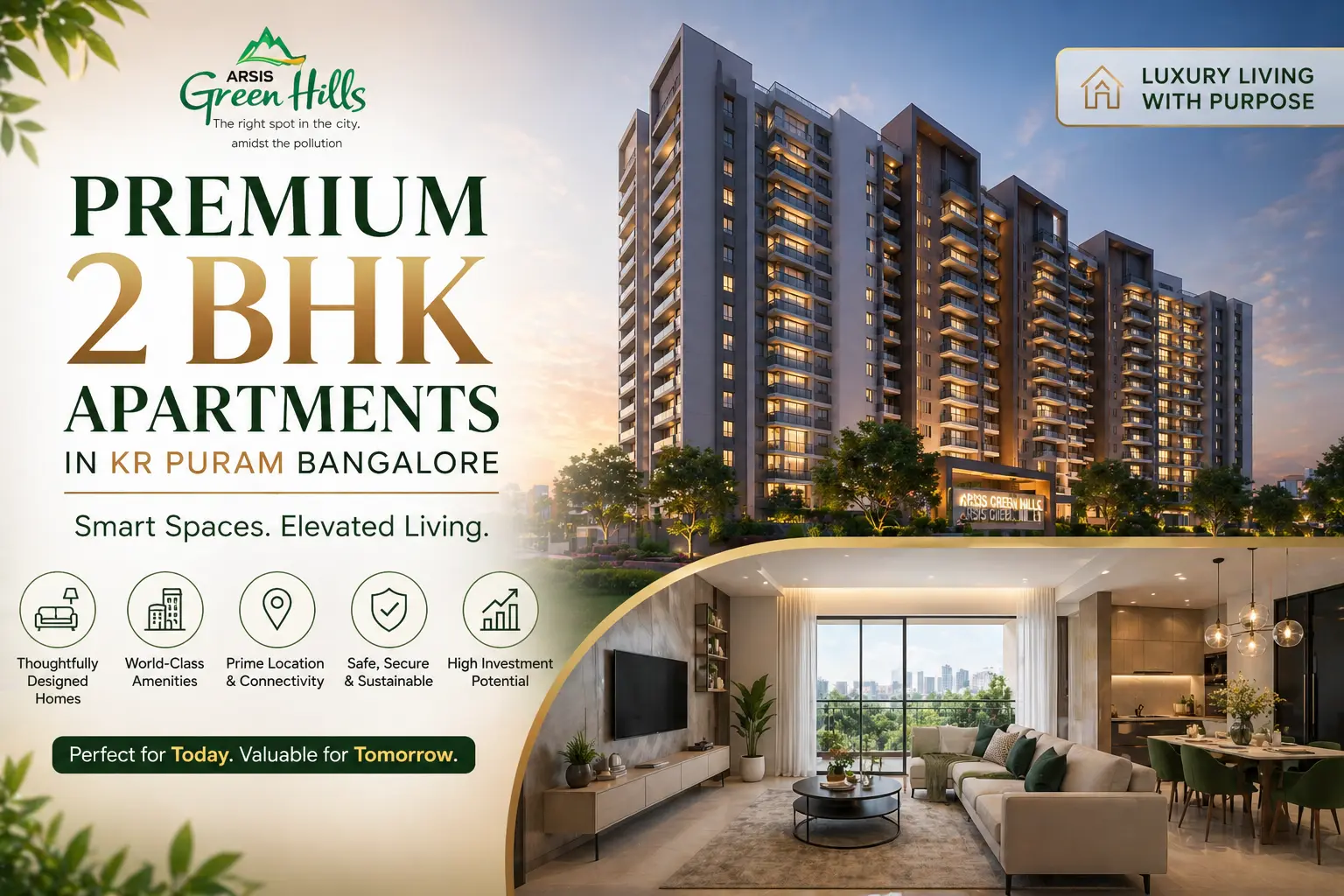 Premium 2 BHK Apartments in KR Puram Bangalore